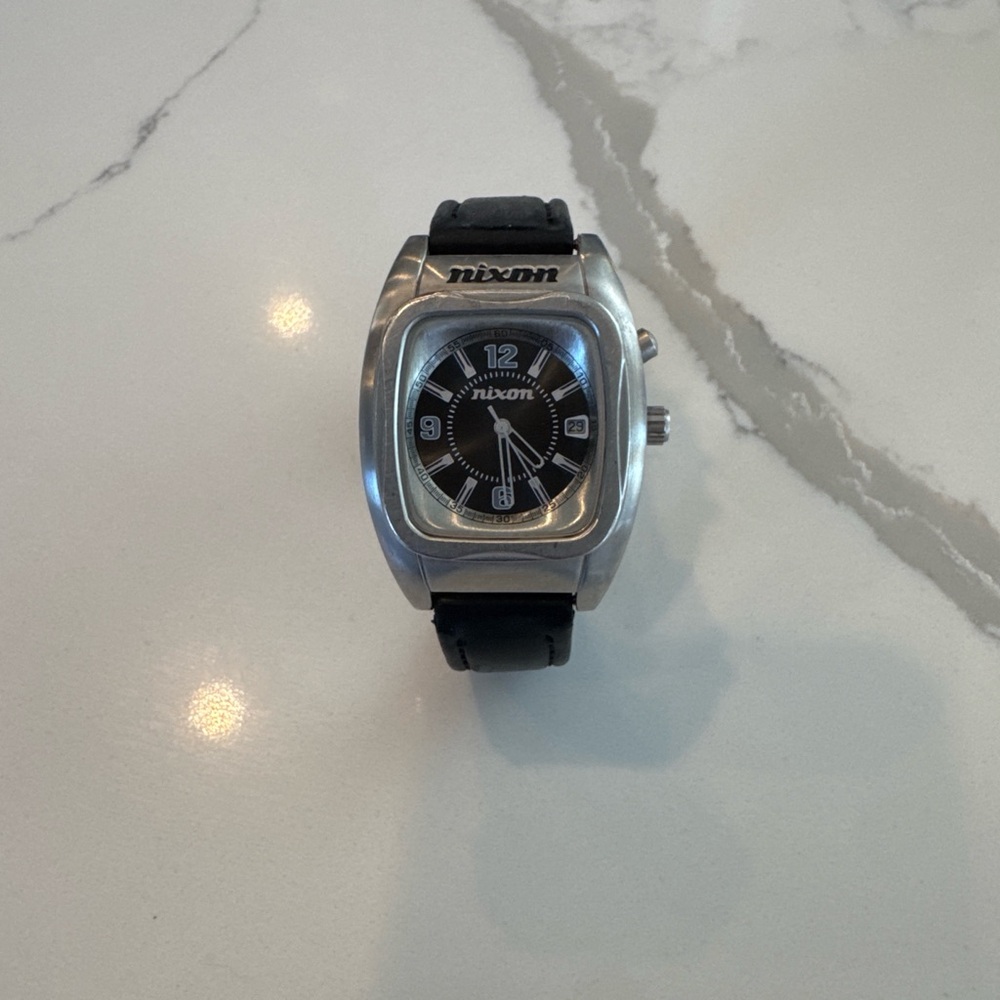 Nixon Silver and Black Wristwatch